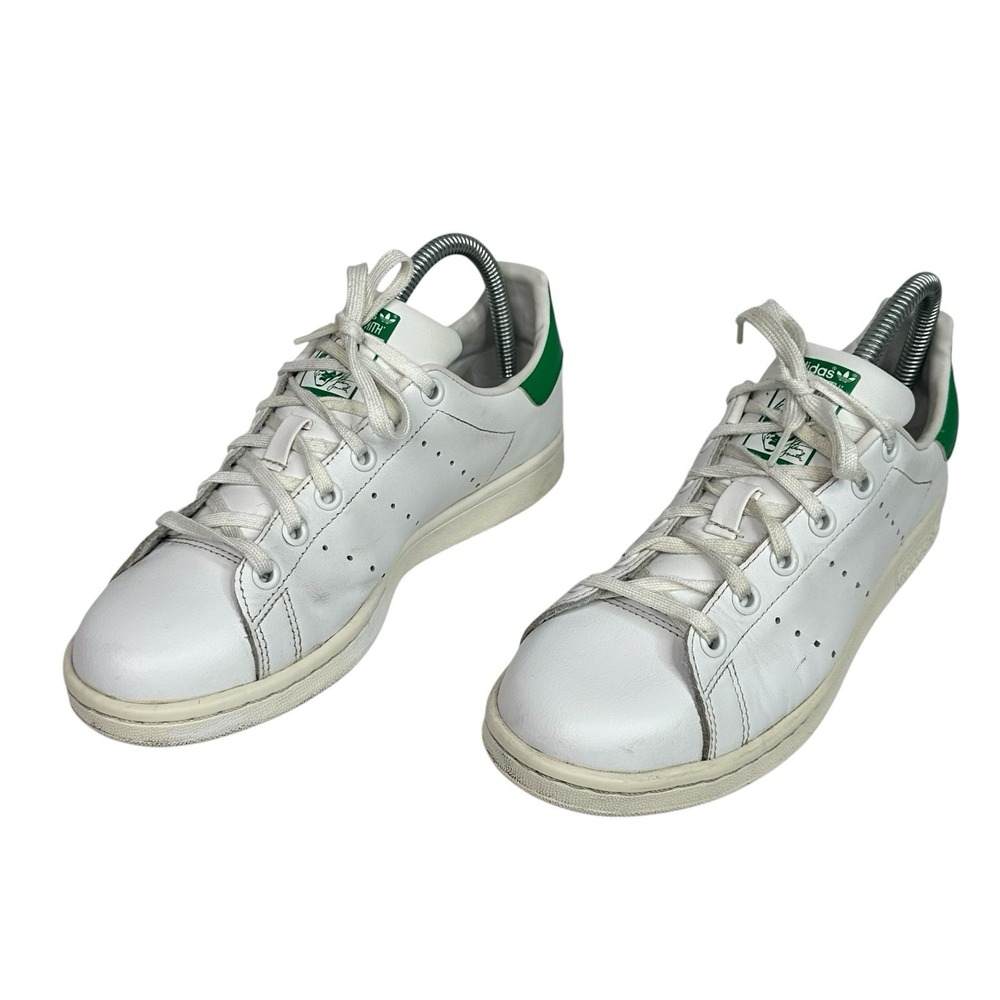Adidas Stan Smith Big Kids 5.5 White Green Leather Sneakers M20605 Retro Classic
